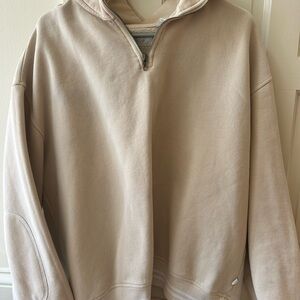 Men's Cream Half-Zip Sweater